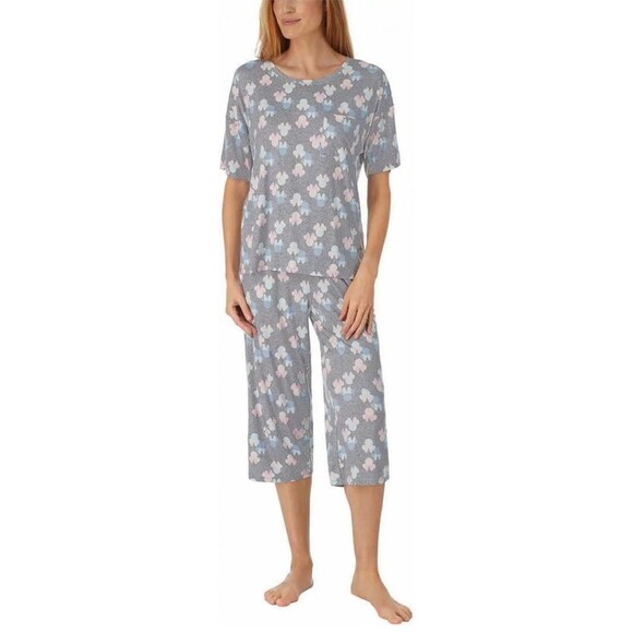 Disney Minnie Mouse Women's 2pc Capri Pant + Top Pajama Lounge Set Gray Size M - Picture 3 of 8